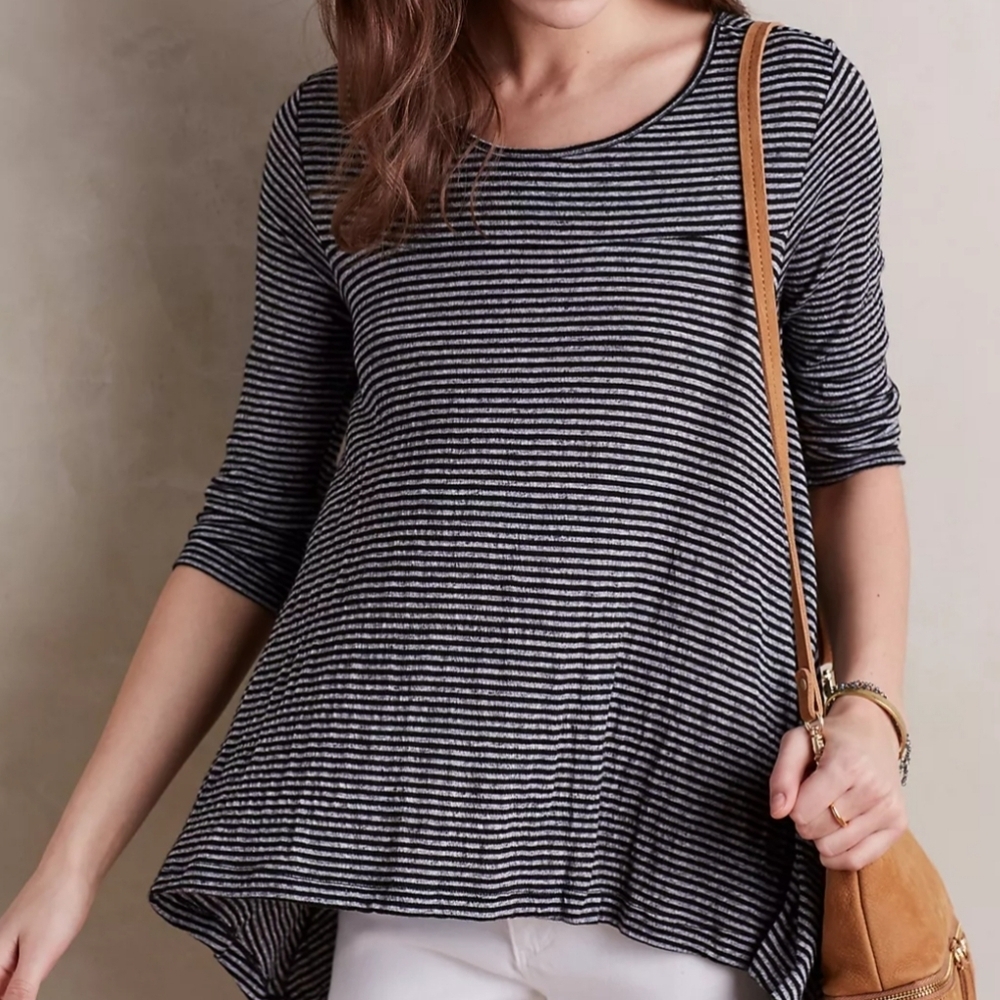 Anthropologie Swing Stripe Tee size M